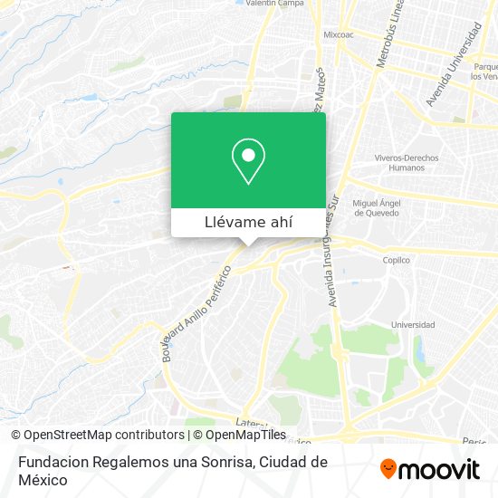 Mapa de Fundacion Regalemos una Sonrisa