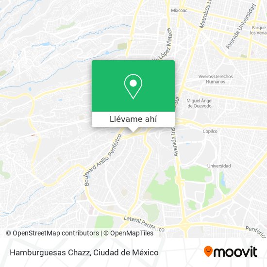 Mapa de Hamburguesas Chazz