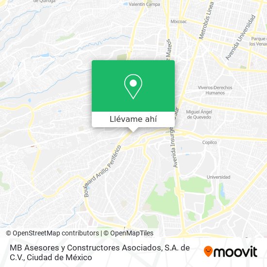 Mapa de MB Asesores y Constructores Asociados, S.A. de C.V.