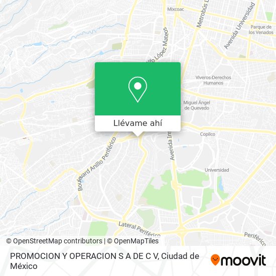 Mapa de PROMOCION Y OPERACION S A DE C V