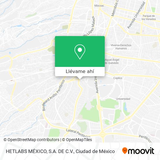 Mapa de HETLABS MÉXICO, S.A. DE C.V.
