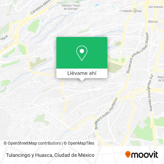 Mapa de Tulancingo y Huasca