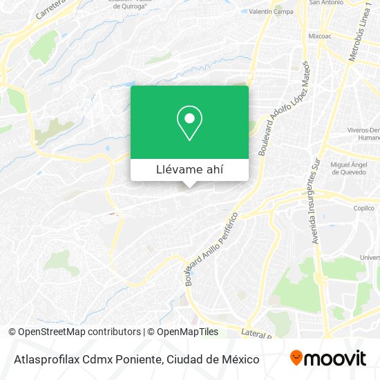 Mapa de Atlasprofilax Cdmx Poniente