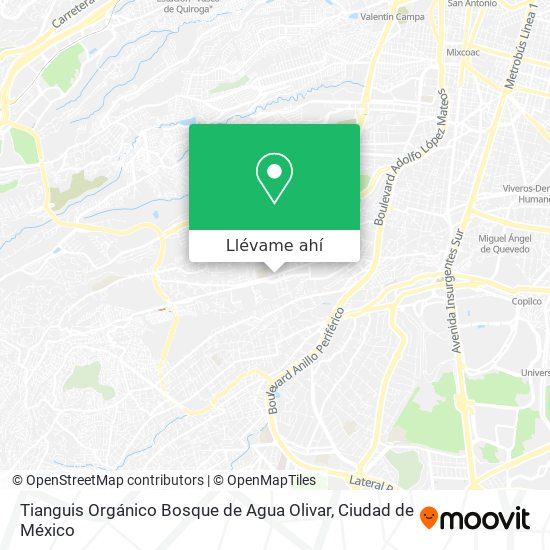 Mapa de Tianguis Orgánico Bosque de Agua Olivar