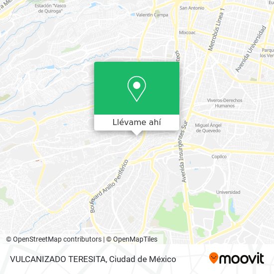 Mapa de VULCANIZADO TERESITA