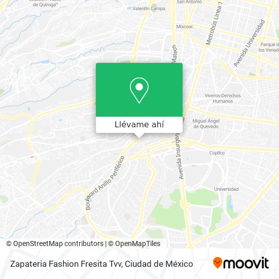 Mapa de Zapateria Fashion Fresita Tvv