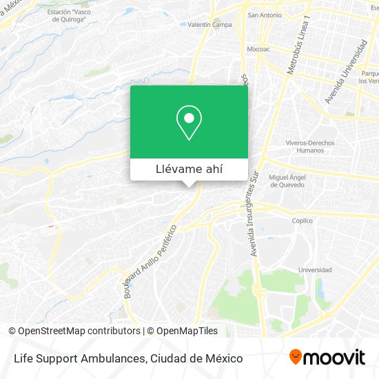 Mapa de Life Support Ambulances