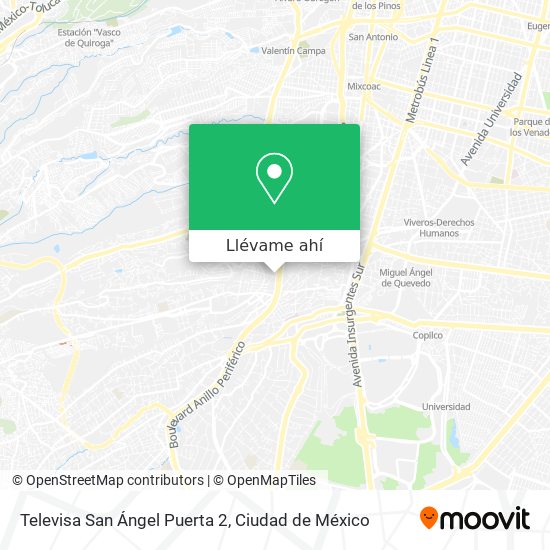 Mapa de Televisa San Ángel Puerta 2
