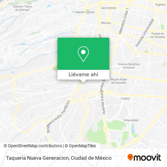 Mapa de Taqueria Nueva Generacion