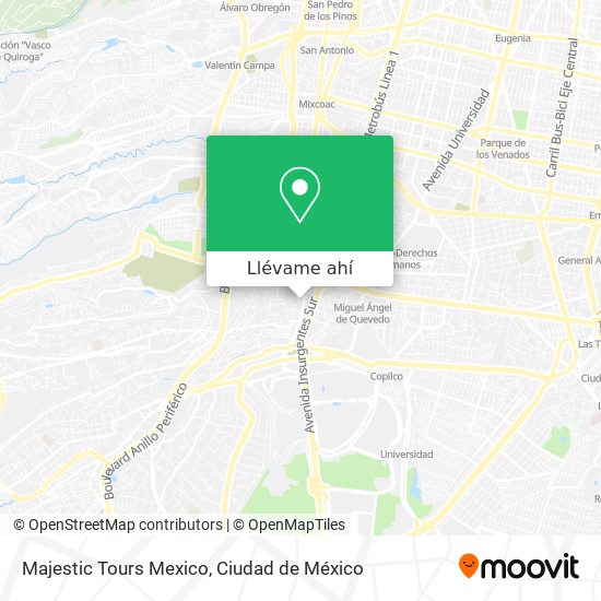 Mapa de Majestic Tours Mexico