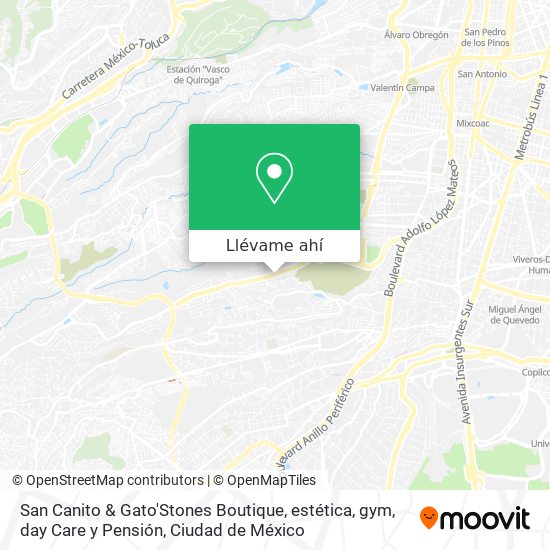 Mapa de San Canito & Gato'Stones Boutique, estética, gym, day Care y Pensión