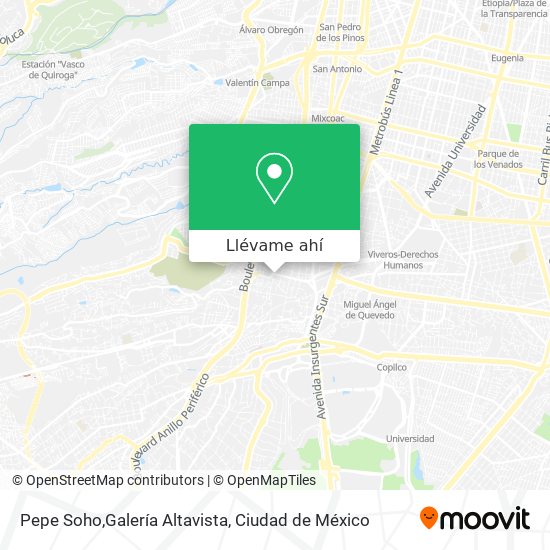 Mapa de Pepe Soho,Galería Altavista