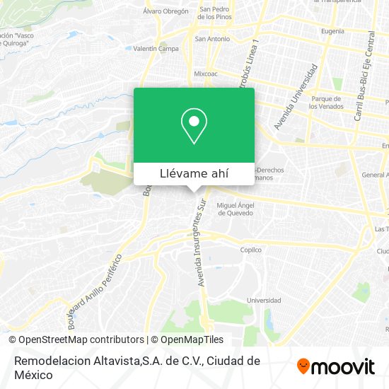 Mapa de Remodelacion Altavista,S.A. de C.V.