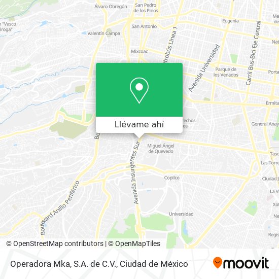 Mapa de Operadora Mka, S.A. de C.V.