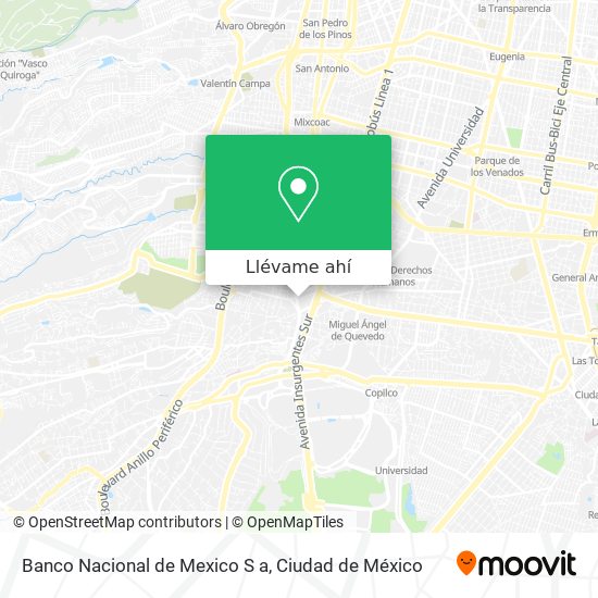 Mapa de Banco Nacional de Mexico S a