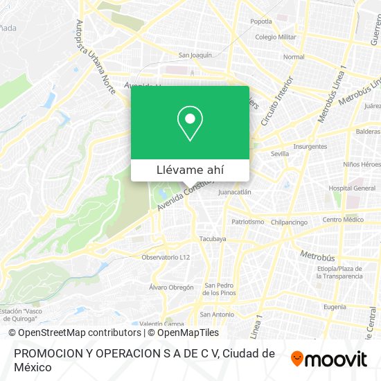 Mapa de PROMOCION Y OPERACION S A DE C V