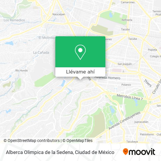 Mapa de Alberca Olimpica de la Sedena