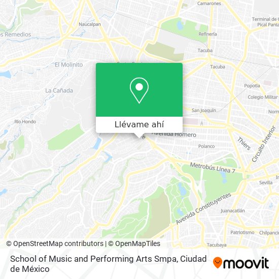 Mapa de School of Music and Performing Arts Smpa