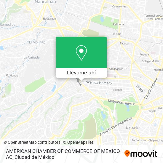 Mapa de AMERICAN CHAMBER OF COMMERCE OF MEXICO AC