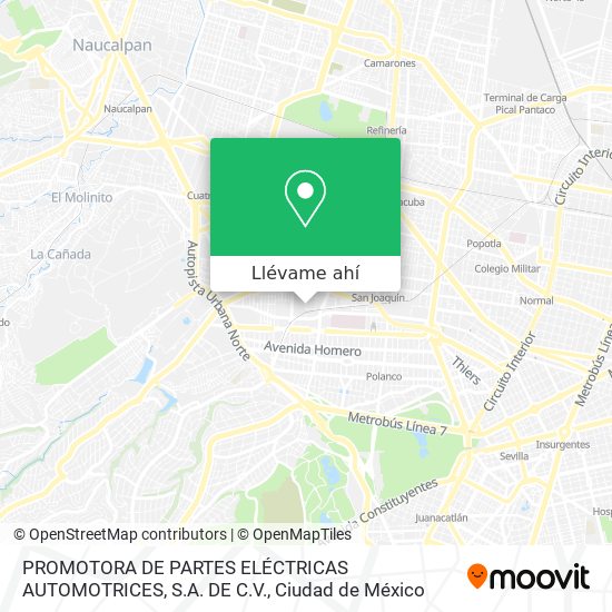 Mapa de PROMOTORA DE PARTES ELÉCTRICAS AUTOMOTRICES, S.A. DE C.V.