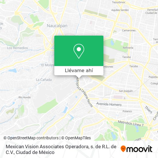 Mapa de Mexican Vision Associates Operadora, s. de R.L. de C.V.