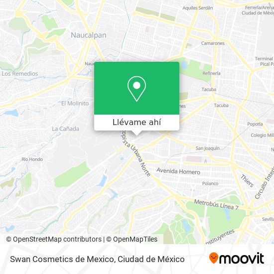 Mapa de Swan Cosmetics de Mexico