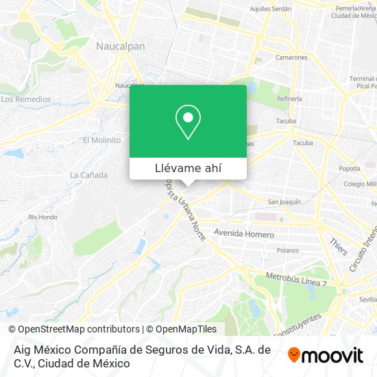 Mapa de Aig México Compañía de Seguros de Vida, S.A. de C.V.