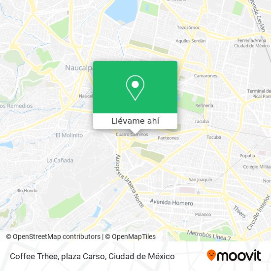 Mapa de Coffee Trhee, plaza Carso