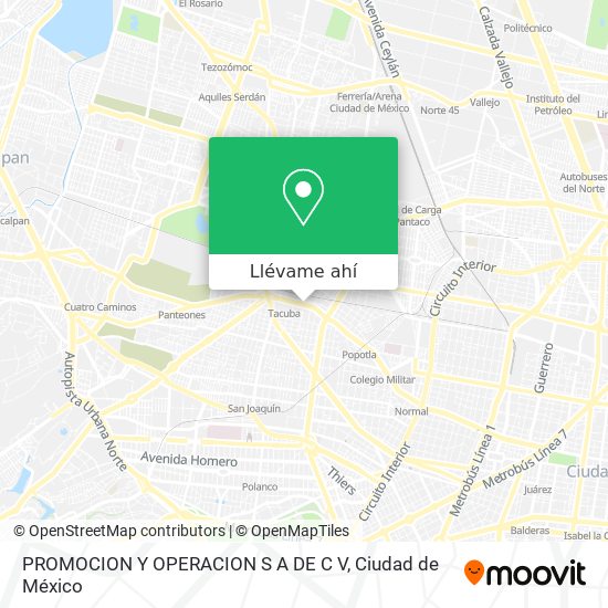 Mapa de PROMOCION Y OPERACION S A DE C V