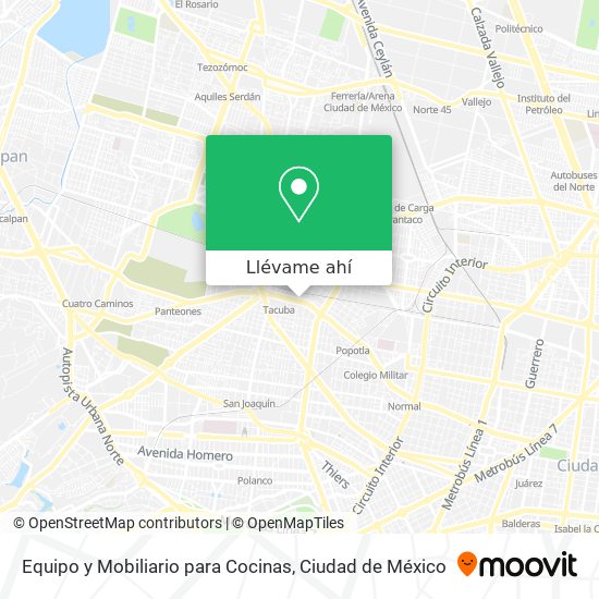 Mapa de Equipo y Mobiliario para Cocinas