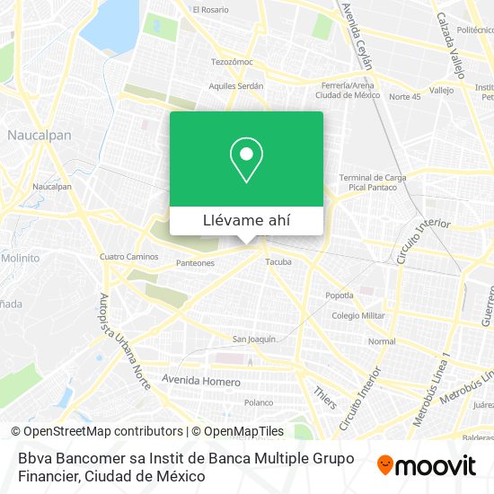 Mapa de Bbva Bancomer sa Instit de Banca Multiple Grupo Financier