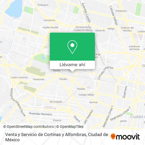 Mapa de Venta y Servicio de Cortinas y Alfombras