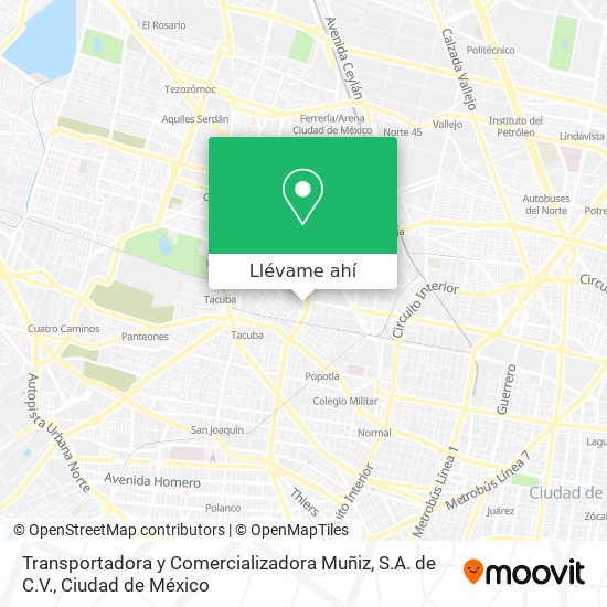 Mapa de Transportadora y Comercializadora Muñiz, S.A. de C.V.