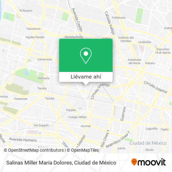 Mapa de Salinas Miller María Dolores