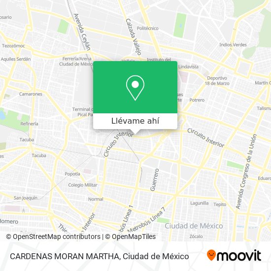 Mapa de CARDENAS MORAN MARTHA