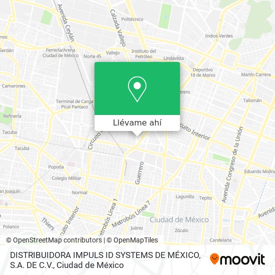 Mapa de DISTRIBUIDORA IMPULS ID SYSTEMS DE MÉXICO, S.A. DE C.V.