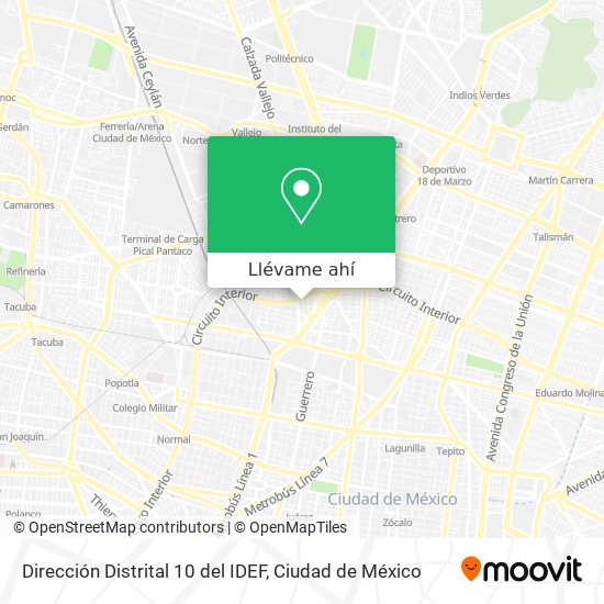 Mapa de Dirección Distrital 10 del IDEF