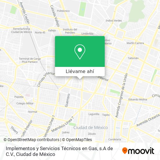 Mapa de Implementos y Servicios Técnicos en Gas, s.A de C.V.