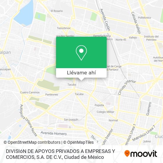 Mapa de DIVISIóN DE APOYOS PRIVADOS A EMPRESAS Y COMERCIOS, S.A. DE C.V.