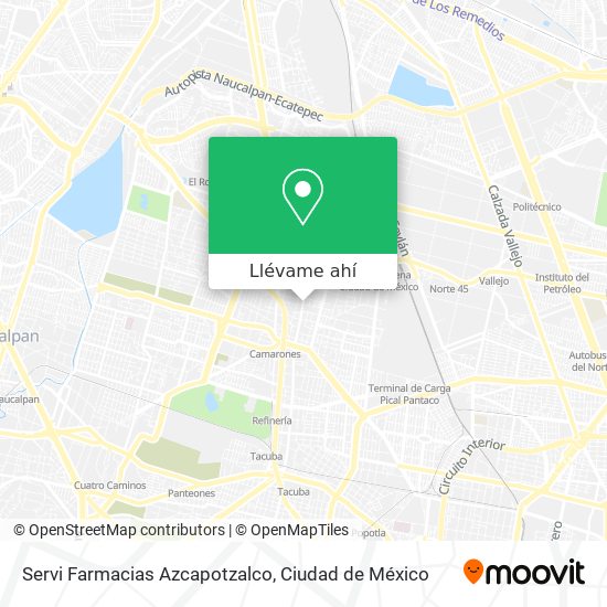 Mapa de Servi Farmacias Azcapotzalco