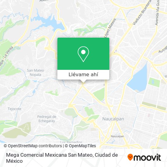 Mapa de Mega Comercial Mexicana San Mateo