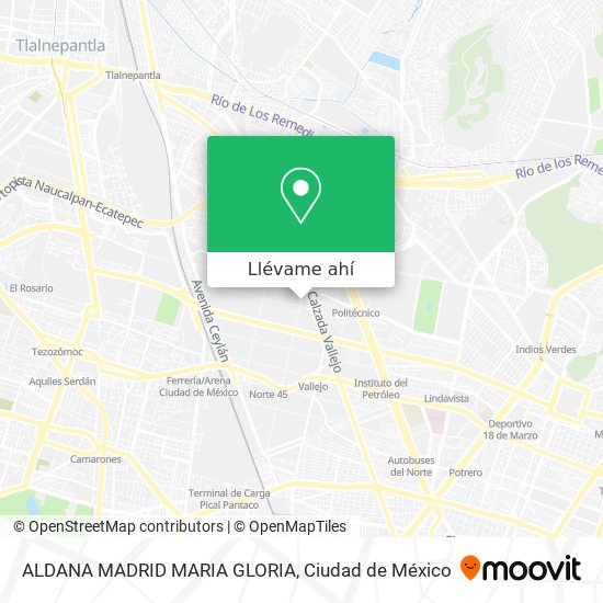 Mapa de ALDANA MADRID MARIA GLORIA