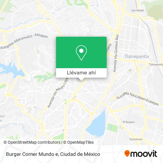 Mapa de Burger Corner Mundo e
