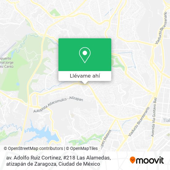 Cómo llegar a av. Adolfo Ruiz Cortinez, #218 Las Alamedas, atizapán de  Zaragoza en Nicolás Romero en Autobús o Metro?