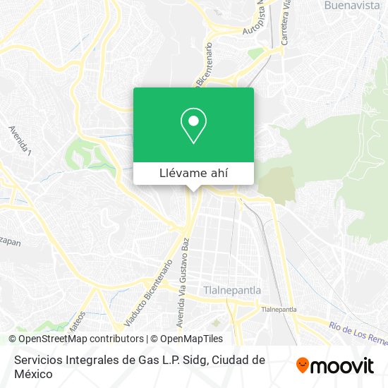 Mapa de Servicios Integrales de Gas L.P. Sidg