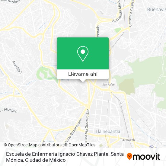 Mapa de Escuela de Enfermería Ignacio Chavez Plantel Santa Mónica