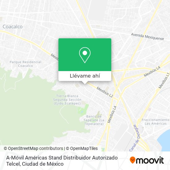 Mapa de A-Móvil Américas Stand Distribuidor Autorizado Telcel