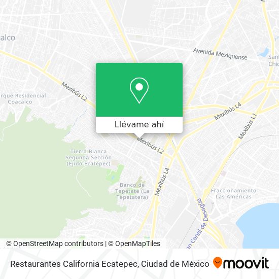 Mapa de Restaurantes California Ecatepec