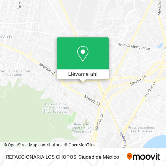 Mapa de REFACCIONARIA LOS CHOPOS