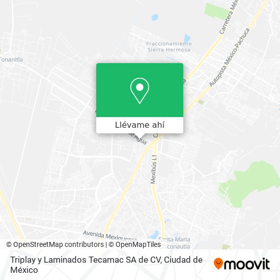 Mapa de Triplay y Laminados Tecamac SA de CV